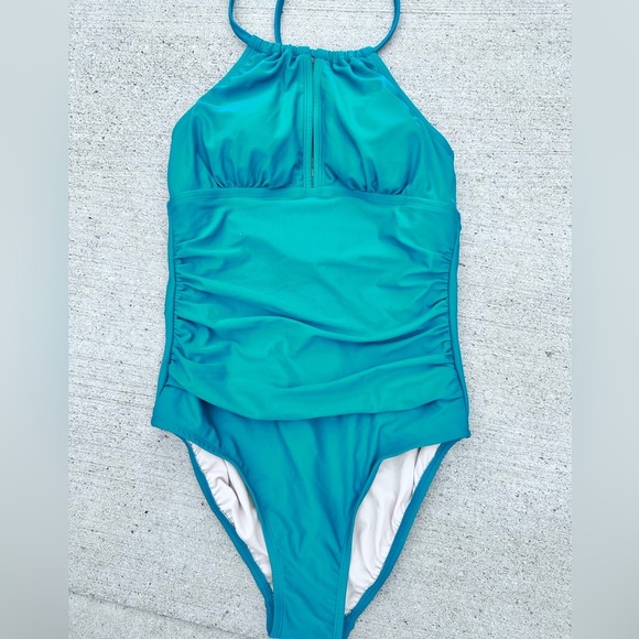 Kona Sol Teal One Piece Swimsuit NWT - Picture 2 of 6